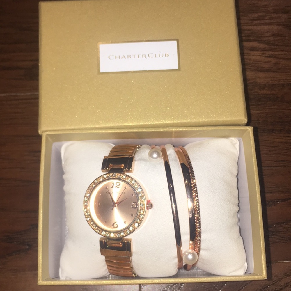 “Charter Club” watch and bracelet set